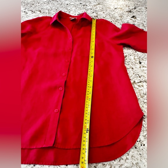 Chico's Raspberry Red Linen Blouse - Picture 4 of 7